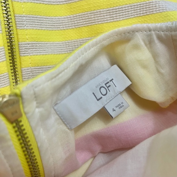 LOFT Dress size 4. Pink and yellow stripes. - Picture 4 of 4
